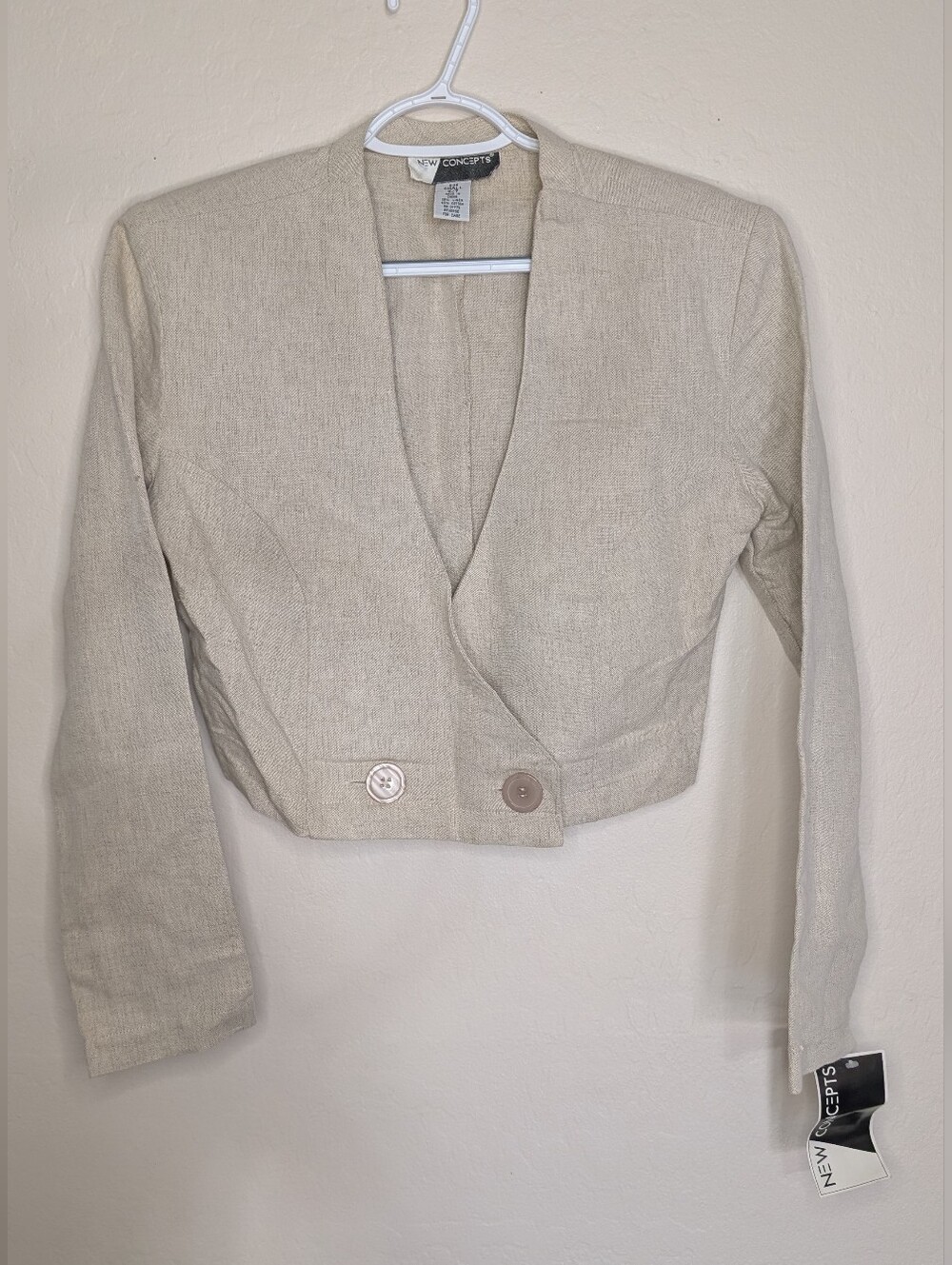 Women's Cream Cropped Jacket
